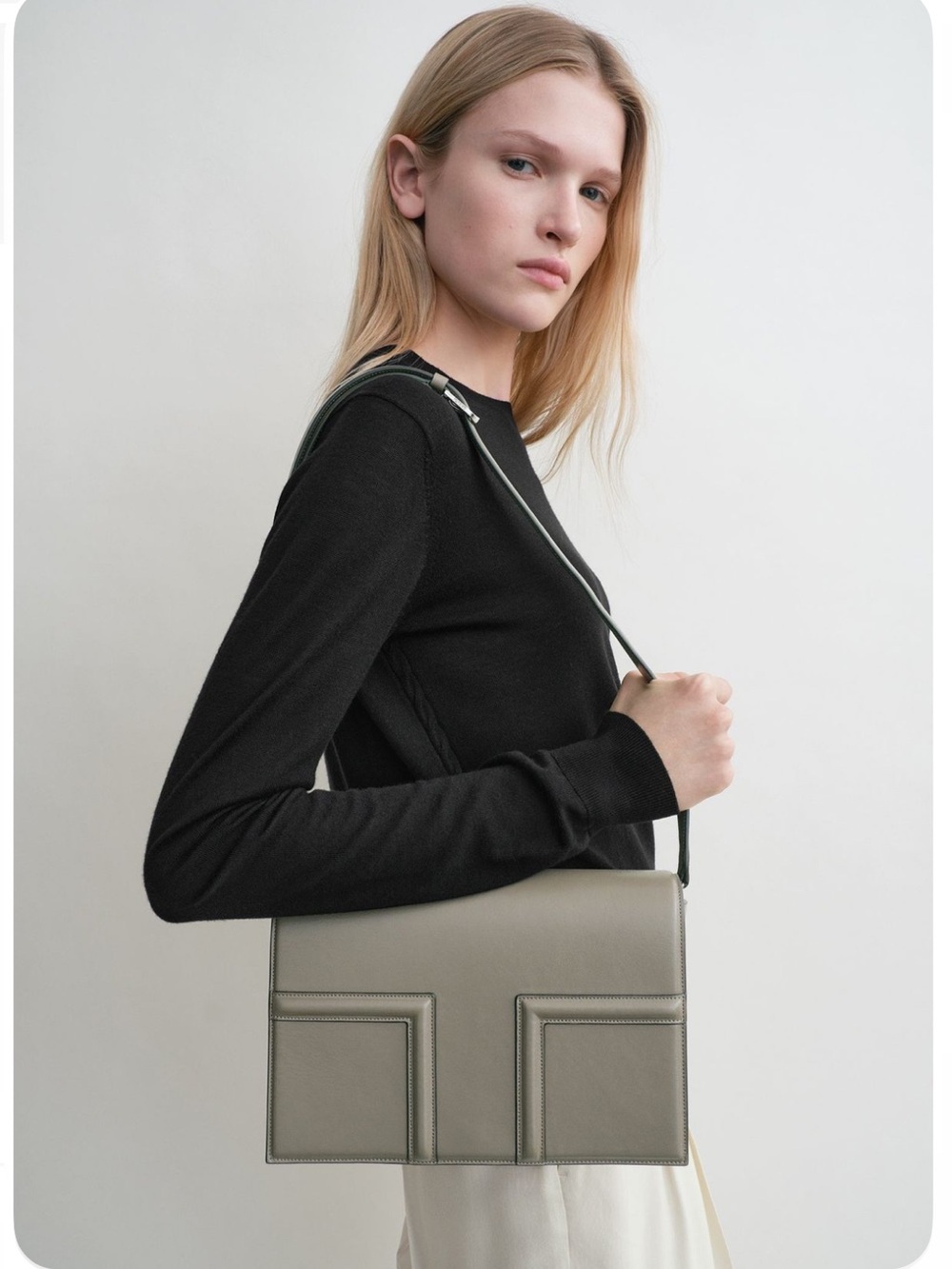 Authentic TOTEME T-Flap Bag Taupe -Rare!